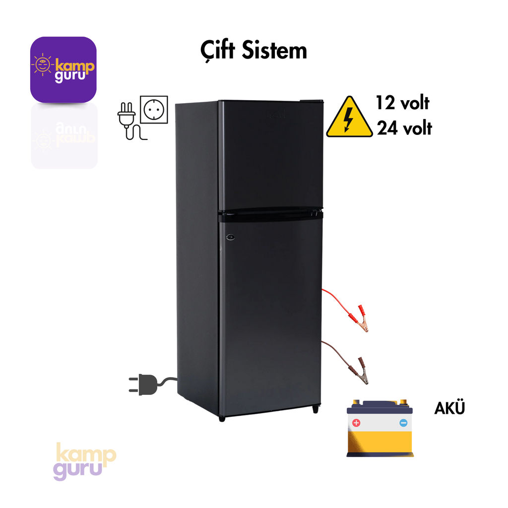 Çift Sistem Cool Life 138 Litre Antrasit Buzdolabı 12/24/220 Volt