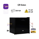 Çift Sistem Cool Life 45 Litre Siyah Buzdolabı 12/24/220 Volt