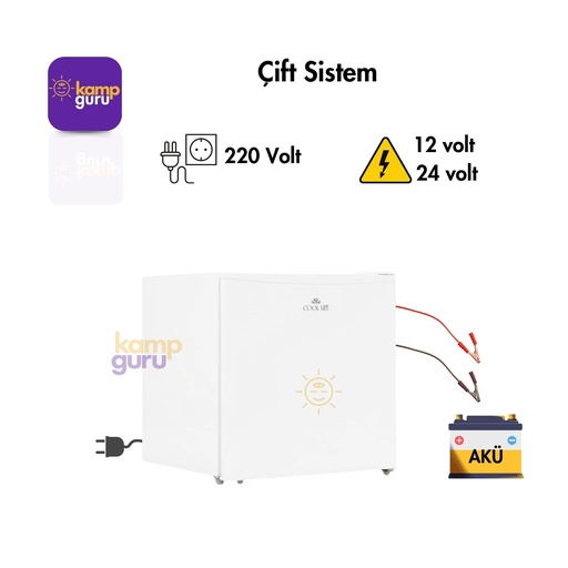 [KG- ÇİFT-CL-45-ONDEN-BYZ] Çift Sistem Cool Life 45 Litre Beyaz Buzdolabı 12/24/220 Volt