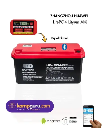 OUTDO 12 VOLT 200 AMPER LİTYUM AKÜ (Huawei LİTHİUM Battery)